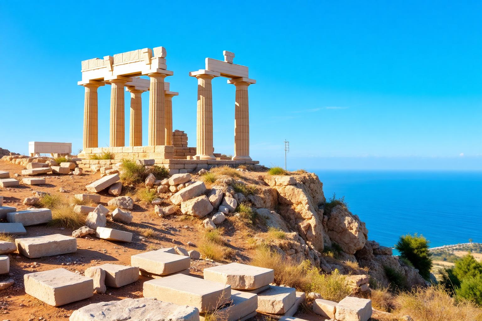 Assos antik kenti, Athena Tapınağı sütunları